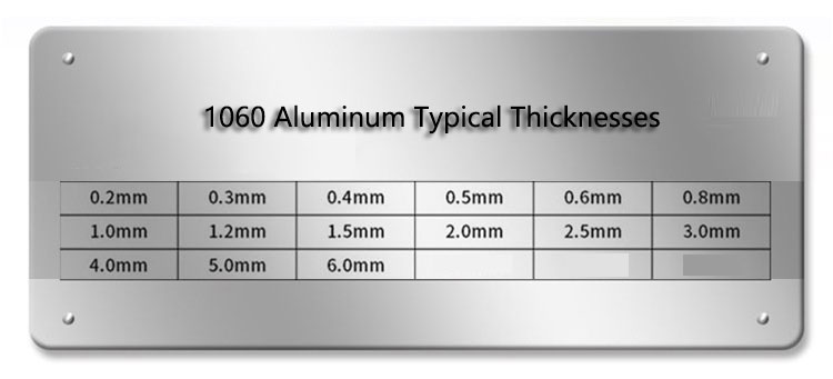 1060 Aluminum Typical Thicknesses